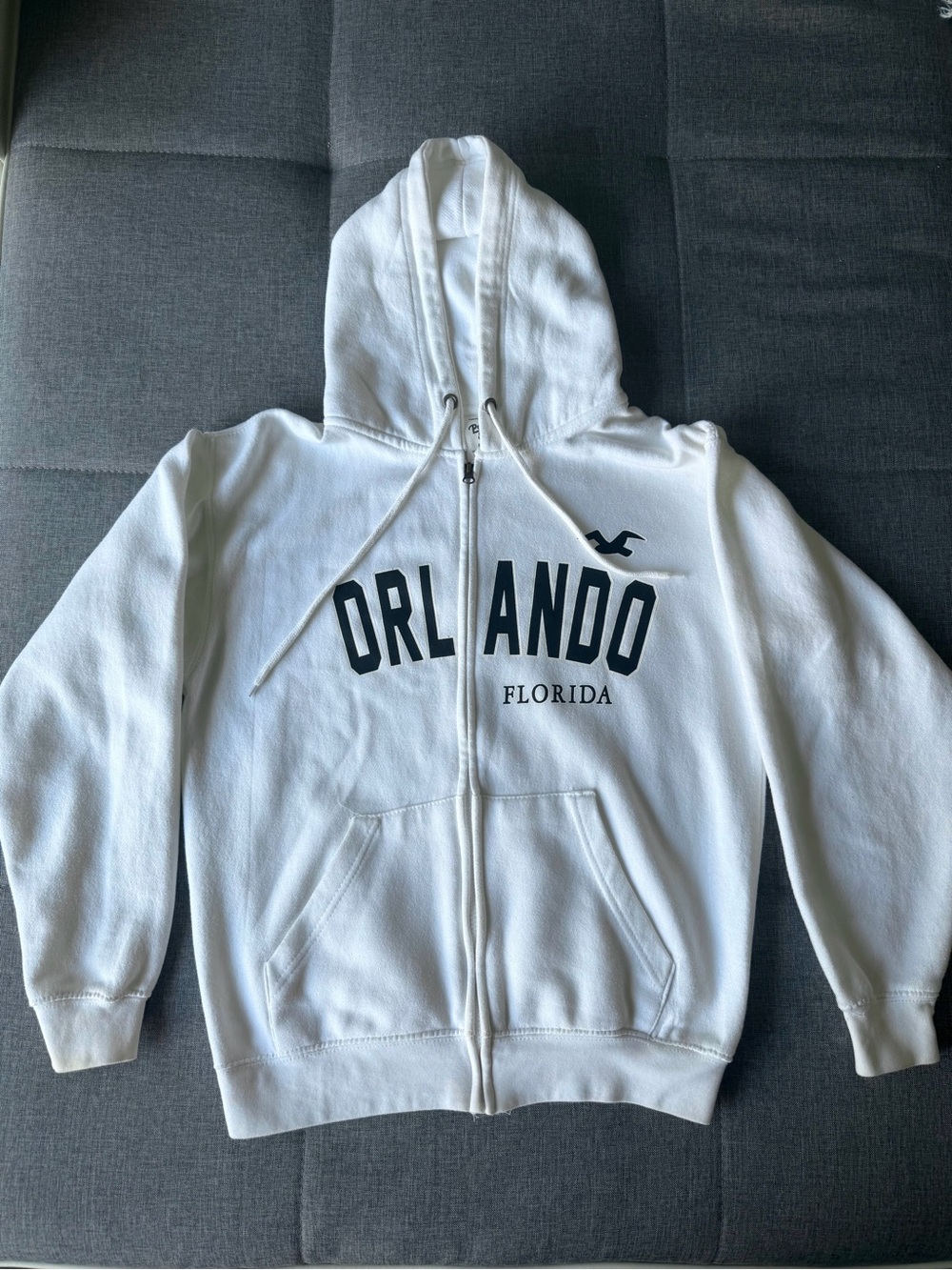 White Orlando Florida Full-Zip Hoodie